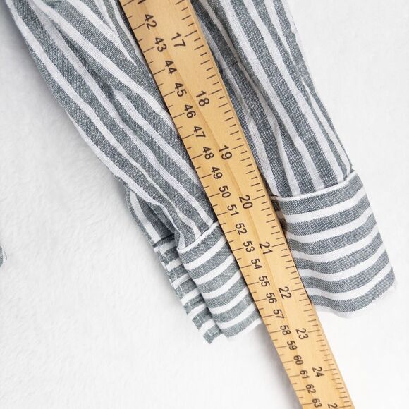 LIZ CLAIBORNE Shirt Womens 1X Button Up Blouse Top Linen Blend Breathable - Picture 9 of 11